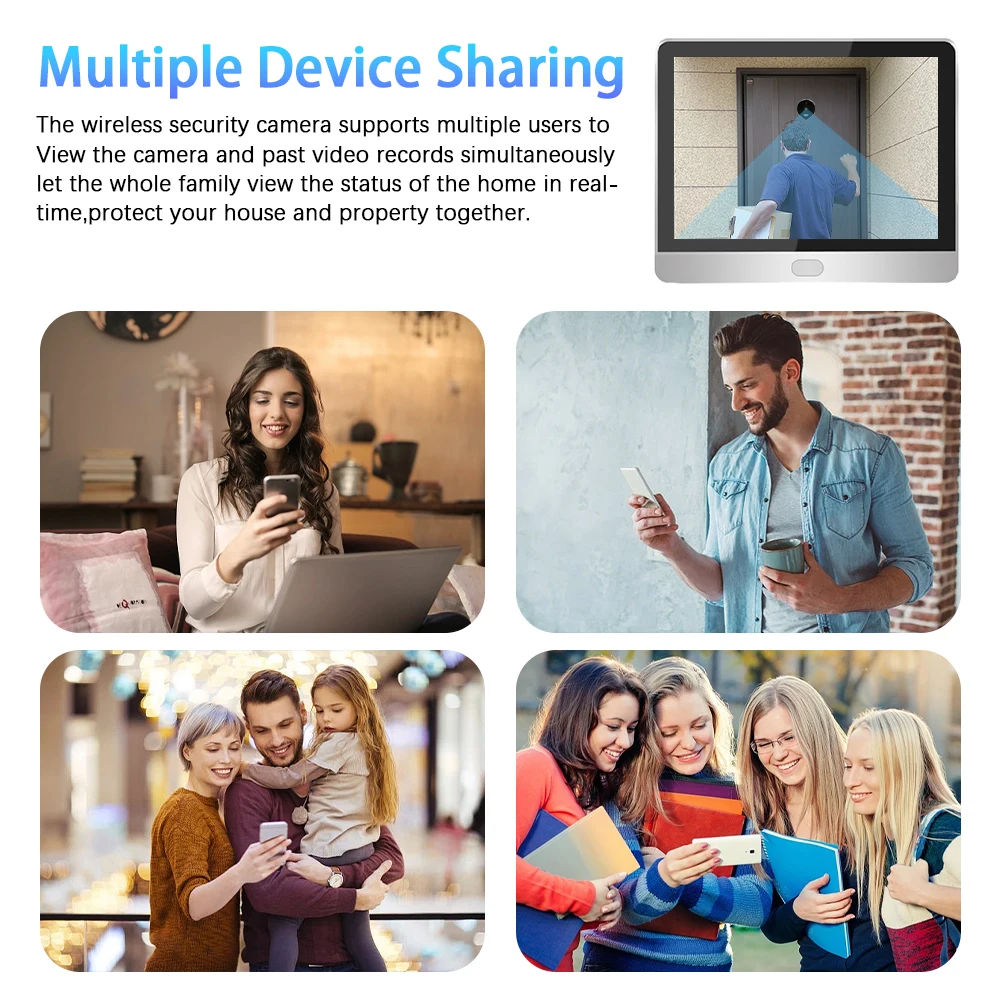 Smart Life Wireless Security Home Video Doorbell Camera Wifi 2.4G 1080P Ring Bell Door Peephole Intercom Video With Screen - Image 4