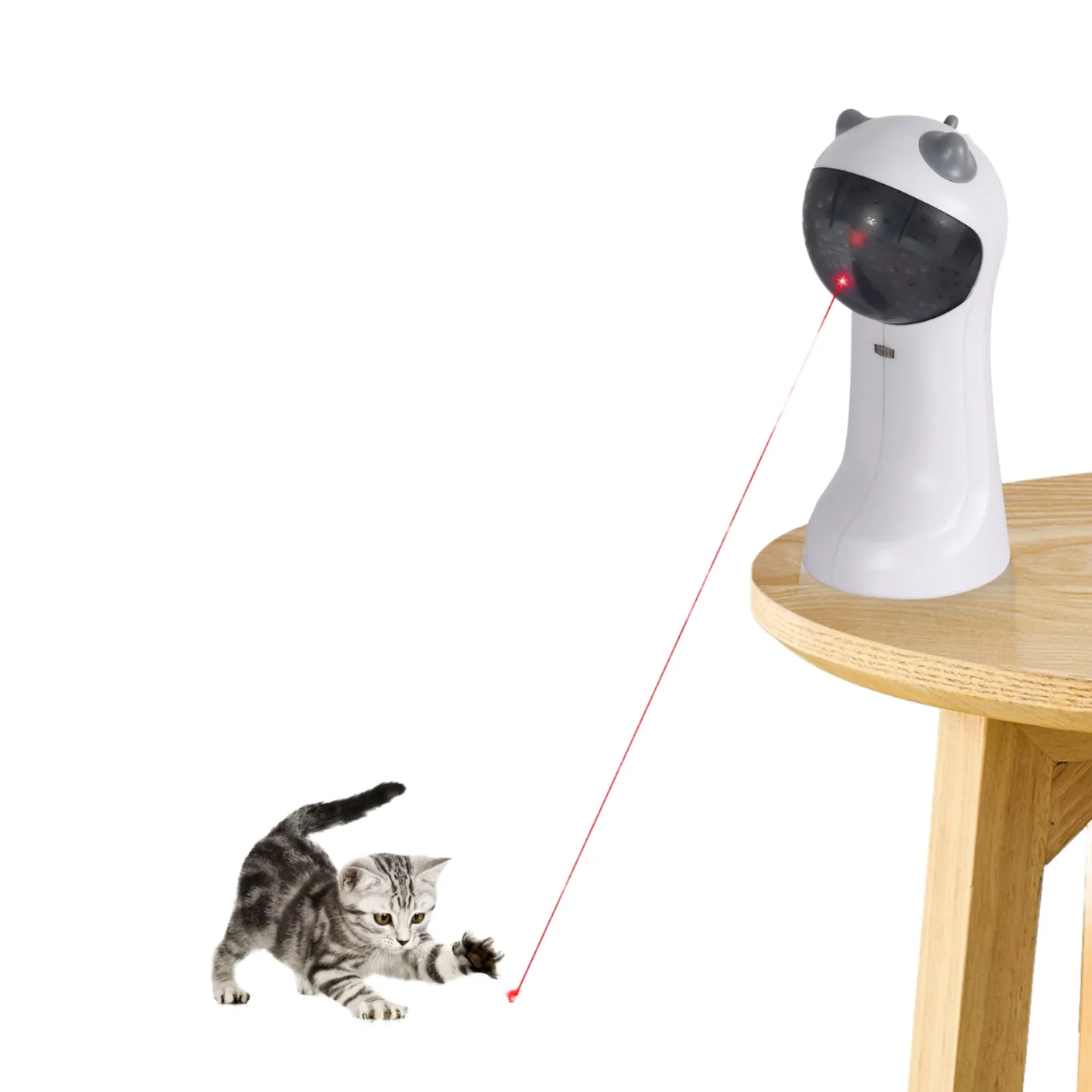 Upgrade Automatic Boredom Buster Cat Laser Toy Rechargeable Interactive Real Random Trajectory Pointer Simple Style New Pack of 2