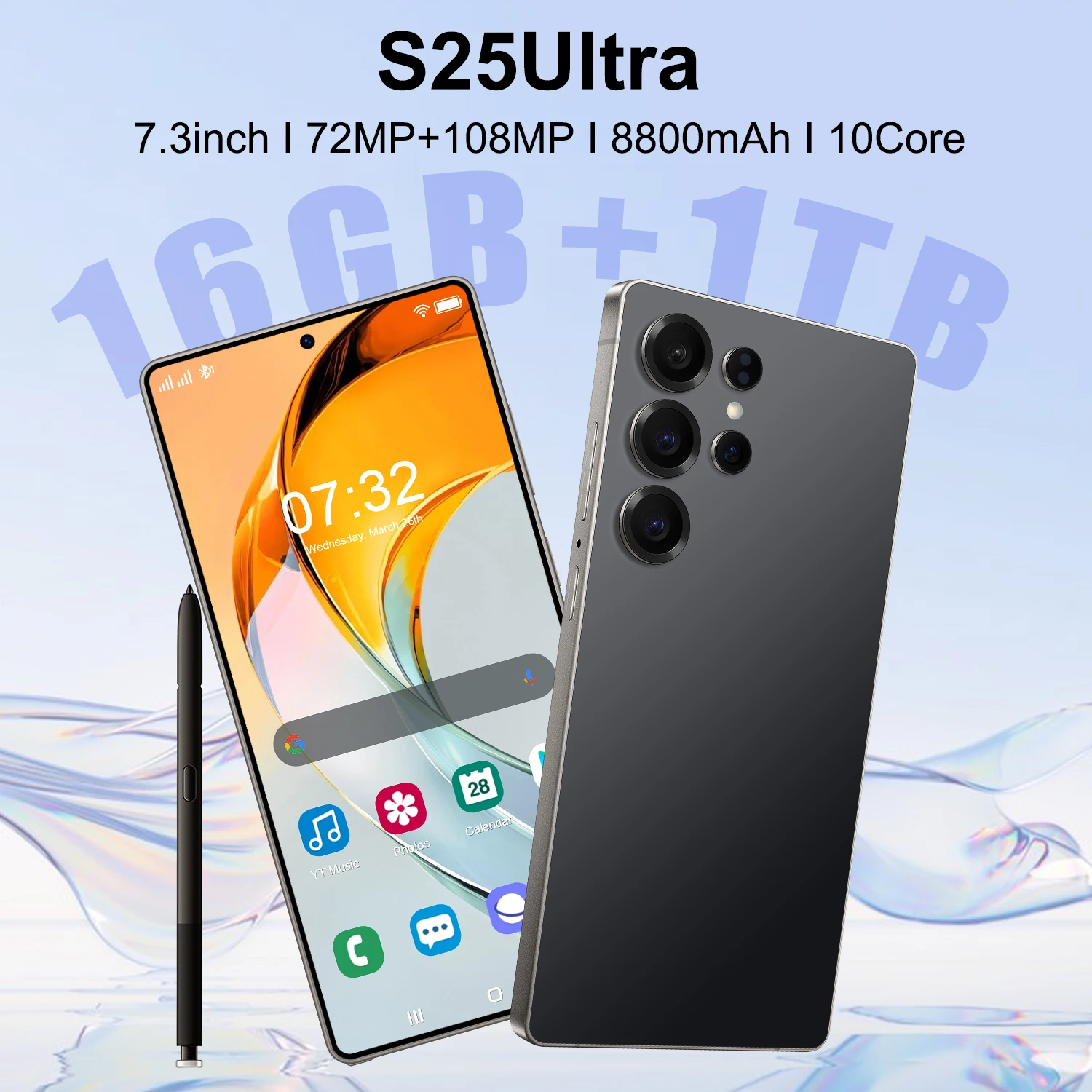 New S25 Ultra 5G Smartphone with 7.3-Inch HD Screen 16GB+1TB Large Memory 108MP Rear Camera Spanish Operating Language - Image 3