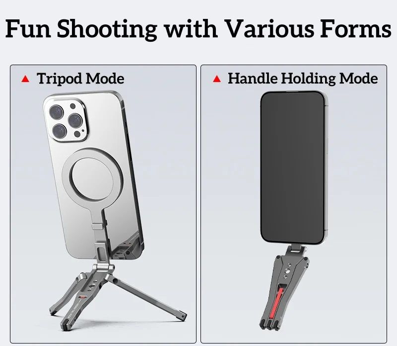 Magnetic Pocket Phone Tripod Foldable Compatible With Magsafe iPhone 16/15/14/13/12 Plus Pro Max Mini Phone Mount Desk Stand - Image 4