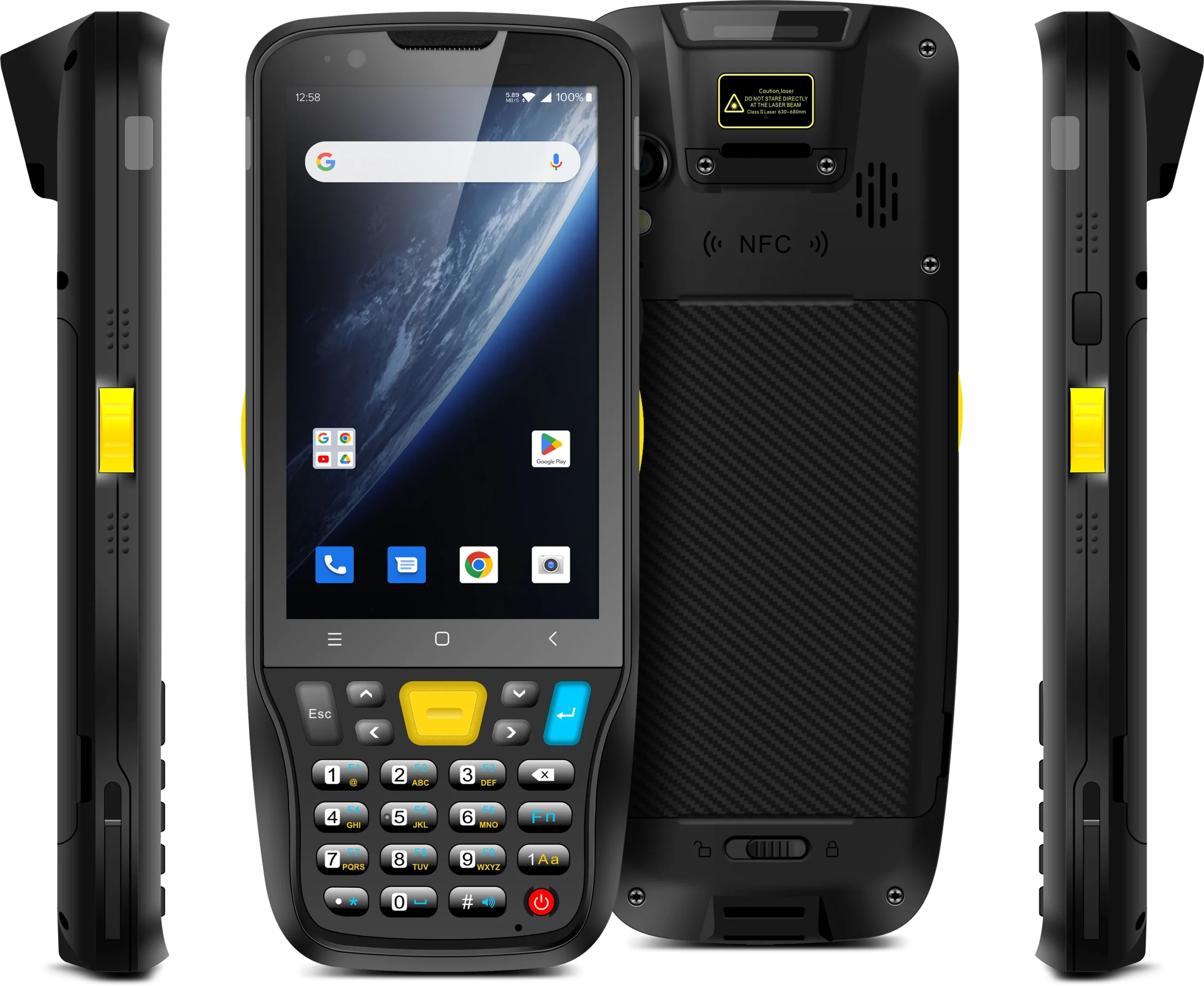 Chainway MC62 IP67 Android 13 Handheld Rugged Smart Phone 2D CB300 Barcode Scanner Numeric Keypad 4-Inch Rugged 4G