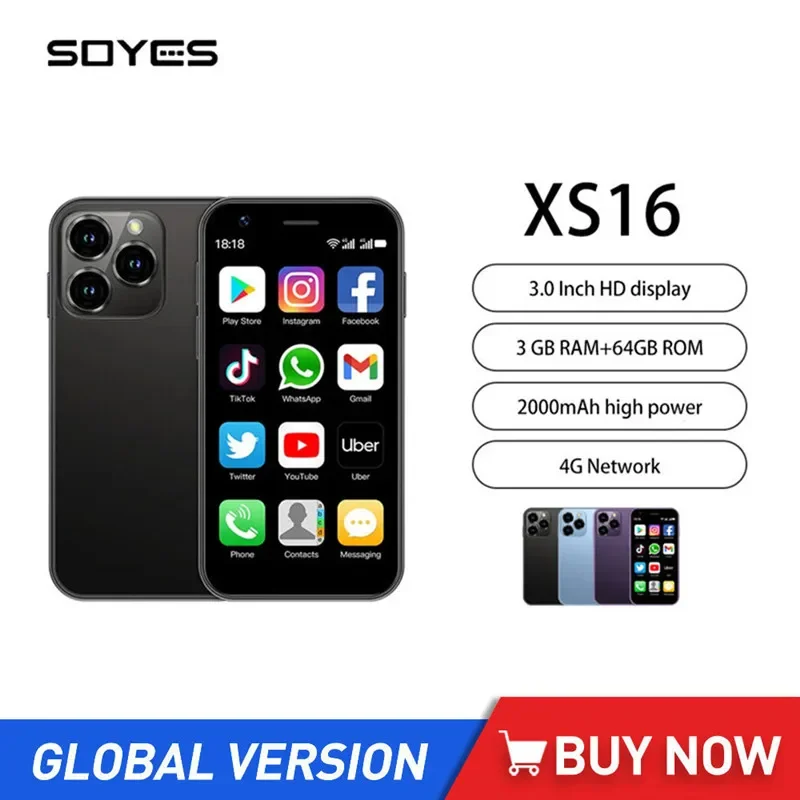 SOYES XS16 4G Mini Smartphones 3 Inch Display Quad Core 2GB+16GB Android 10 Mobile Phone 2000mAh Camera Dual SIM Small Phone - Image 4