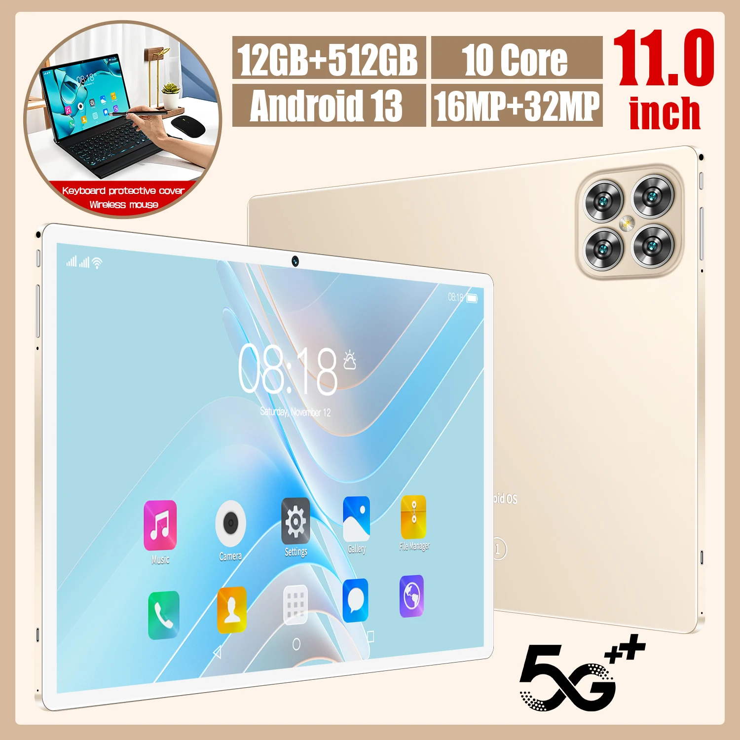 10 Inch 12+512G Tablet Pc Support Dual Sim Card K11 Android 14 Tablet HD Touch Screen Tablet Pc for Gifts - Image 4