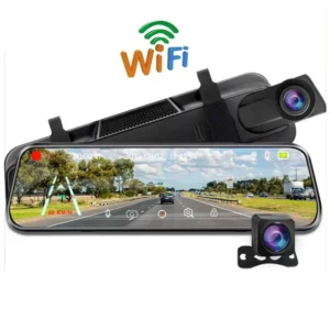 2026 New 10 Inch 24H Mirror Recorder Full HD 4k Car Dash Cam Dual Lens Video Recorder Driving G-Sensor Smart Drive WIFI Info
