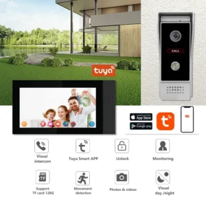 7-Inch Monitor 1080P Video Door Bell Intercom with Night Vision Dual-Way Communication for Villa House or Office