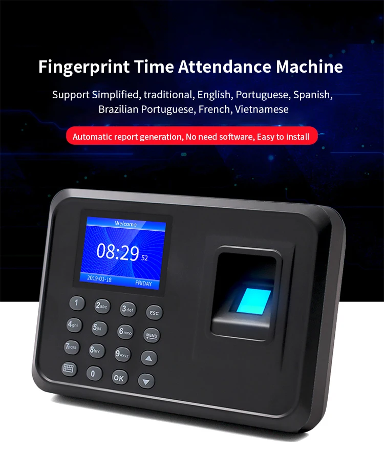 Checking in Fingerprint Time Attendance Time Clock Employee Recorder USB Flash Driver - Image 2