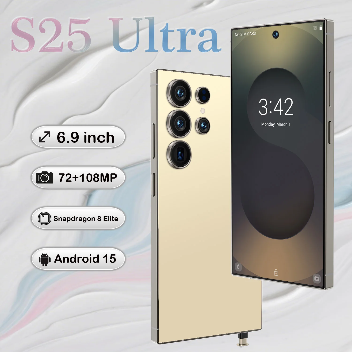 Ergonomic Grip S25 Ultra 7.3Inch 16GB+1TB 5G Dual SIM Smartphone with HD OLED 90Hz Display LTE Android 13 8000mAh+ Battery - Image 4