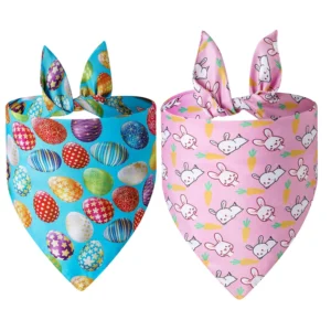 Wholesale Custom Pet Dog Bandana Polyester Medium Large Holiday Reversible Easter Pet Dog Scarf Bandana Easter for Dogs Pack of 20