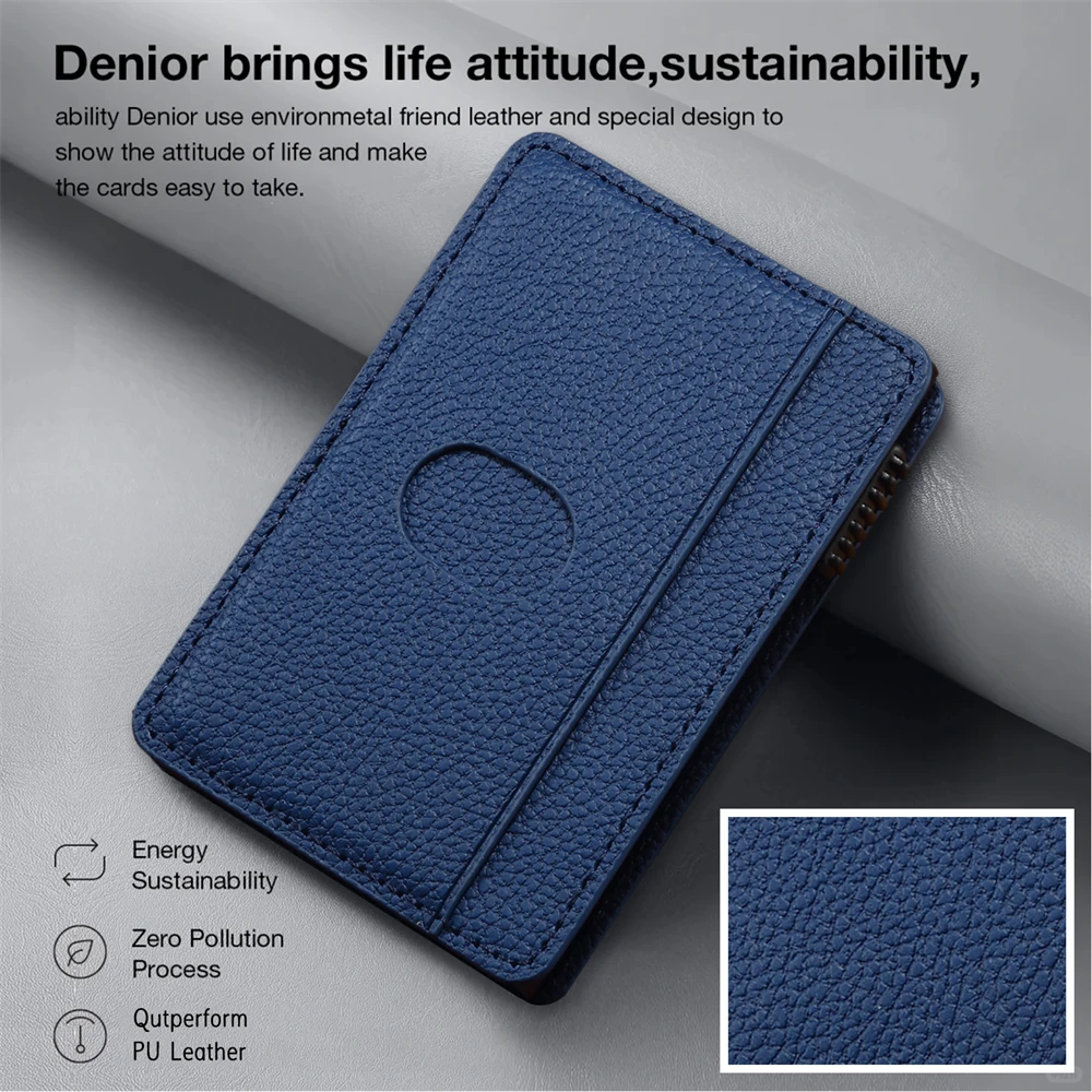 Rough Lychee Texture Leather Card Case Portable Wallet Mobile Bags Compatible for Apple IPhone17/16/15/14/13/12 Series Pack of 10 - Image 3