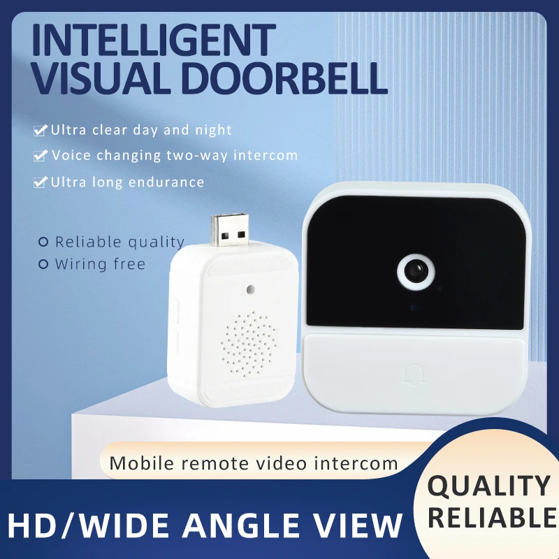 1080P Wireless Home Security Dingdong Visual Door Bell Camera Waterproof IP65 Intercom Door Phone Smart Wifi Video Doorbell Pack of 2 - Image 2