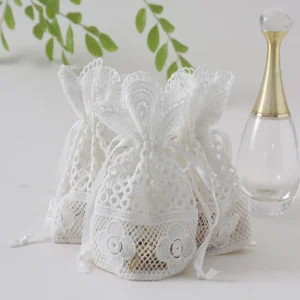 Hot Lace Cosmetic Bag Drawstring Pouch Lovely Candy Storage Pouch Small Gift Bags for Wedding Pack of 50