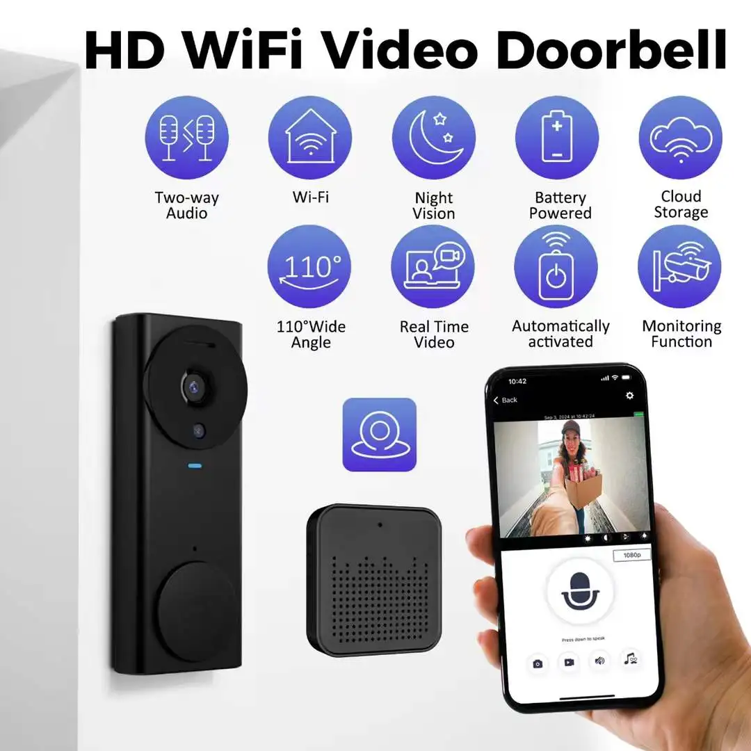 Monitor Video Intercom Doorbell Kits IR Night Vision 1080P Wireless Home Security Doorbell Support TUYA Wifi Video Doorbell M17 - Image 2