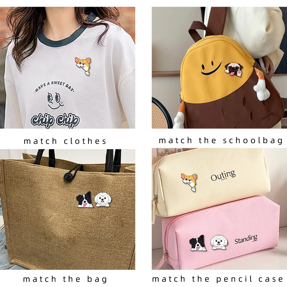 Enamel Epoxy Coated Zinc Alloy Lapel Pin-Adorable Kawaii Pet Animal Dog Cartoon Novelty Creative Fashion Collectible Daily Wear Pack of 30 - Image 2