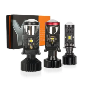 Super Bright Bi Led Projector Lens H4 Car Bi Led Projector Lens With Laser Light Mini Led Projector Lens for Motorcycle Pack of 2