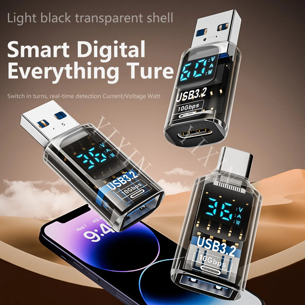 Brand New USB C USB Adapter Digital Display DC USB 3.2 Converter Compatible for Smart Phone Laptop Keyboard Mouse Power Bank Pack of 10 - Image 2