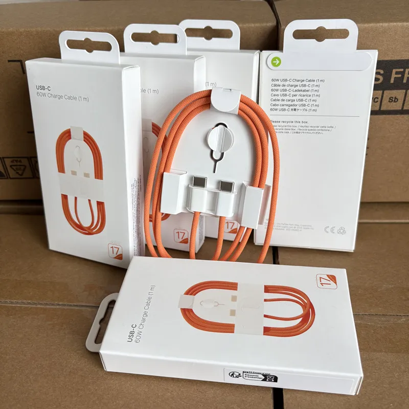 Braided PD 60w Usb C Charger Cable Quick Charging Type C Data Cable USB C to USB C 60w Fast Charging Cables for IPhone Pack of 50