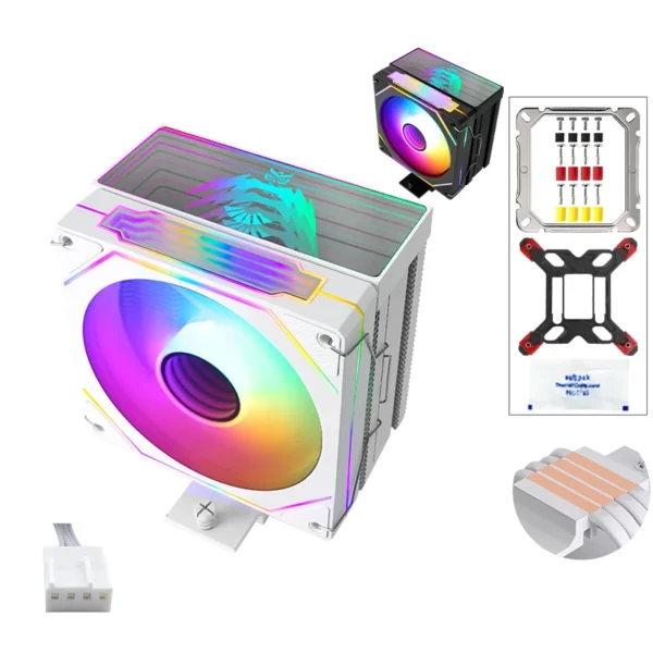 QiuzAim 1700 Tower 4 Heat Pipe 2011 CPU Cooler 120mm Prism X99 CPU Fan ...
