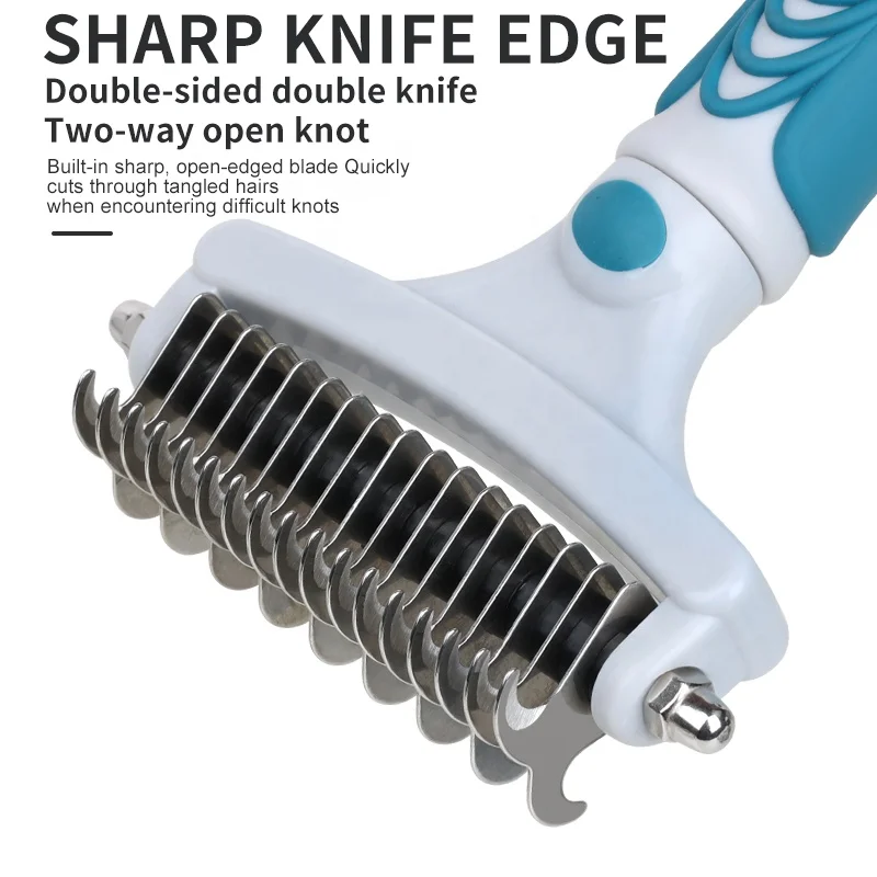 Factory Wholesale Custom Logo Double Sided Cat Hair Dematting Comb Dog Pet Grooming Comb Pack of 10 - Image 2