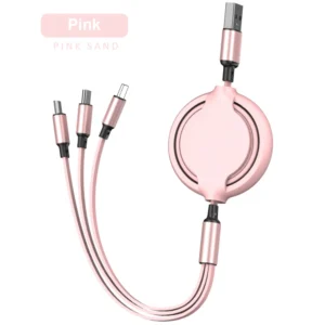 Wholesale Cheap Costs 3 in 1 USB Data Cable Customized Logo Retractable 3 in 1 Fast Charging USB Cable Pack of 50