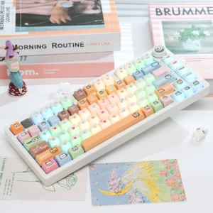 LEOBOG Customized Hi75c RGB Wired Mechanical Keyboard Aluminum Gasket Structure Wired Ergonomic Desktop New Mahjong Sound Silent