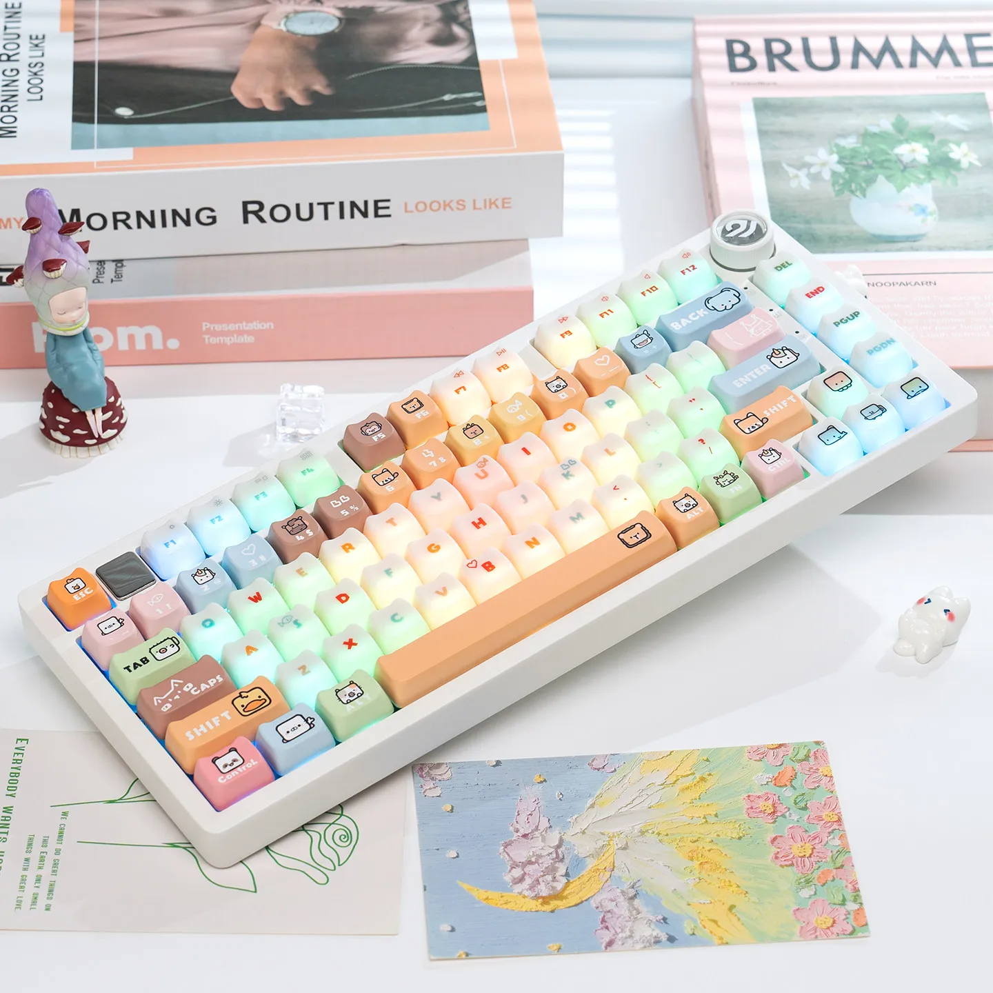 LEOBOG Customized Hi75c RGB Wired Mechanical Keyboard Aluminum Gasket Structure Wired Ergonomic Desktop New Mahjong Sound Silent