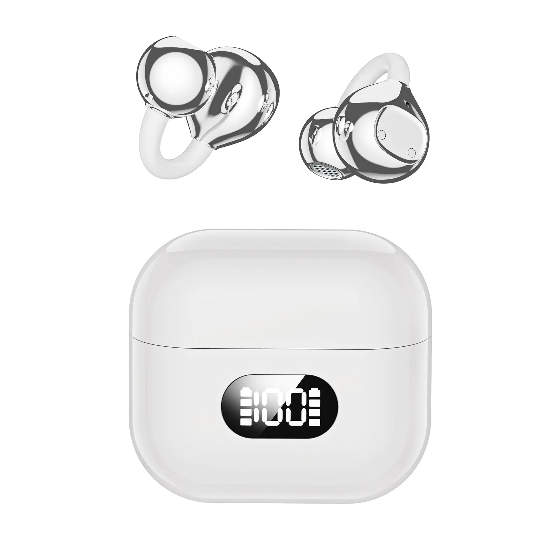New Trending Wireless Clip-On Earbuds Digital Display OWS Running Walking Exercise Active for iphone samsung xiaomi Phone - Image 2