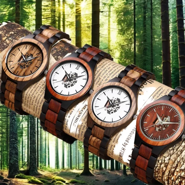 Handmade Natural Wood Analog Wristwatch Customized Logo Luxury Quartz ...