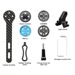 Cycling Computer Carbon Fiber Mount Holder Bicycle Road Bike Stopwatch Speedometer for Cateye Bryton Light Holder Pack of 2