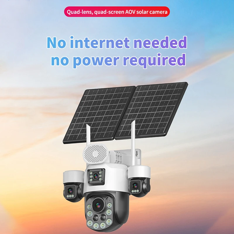 Wistino 16MP Four Lenses Four Screens 99X Zoom Motion Detection Auto Tracking 24 Hour Online 99X Zoom AOV Solar Camera - Image 3