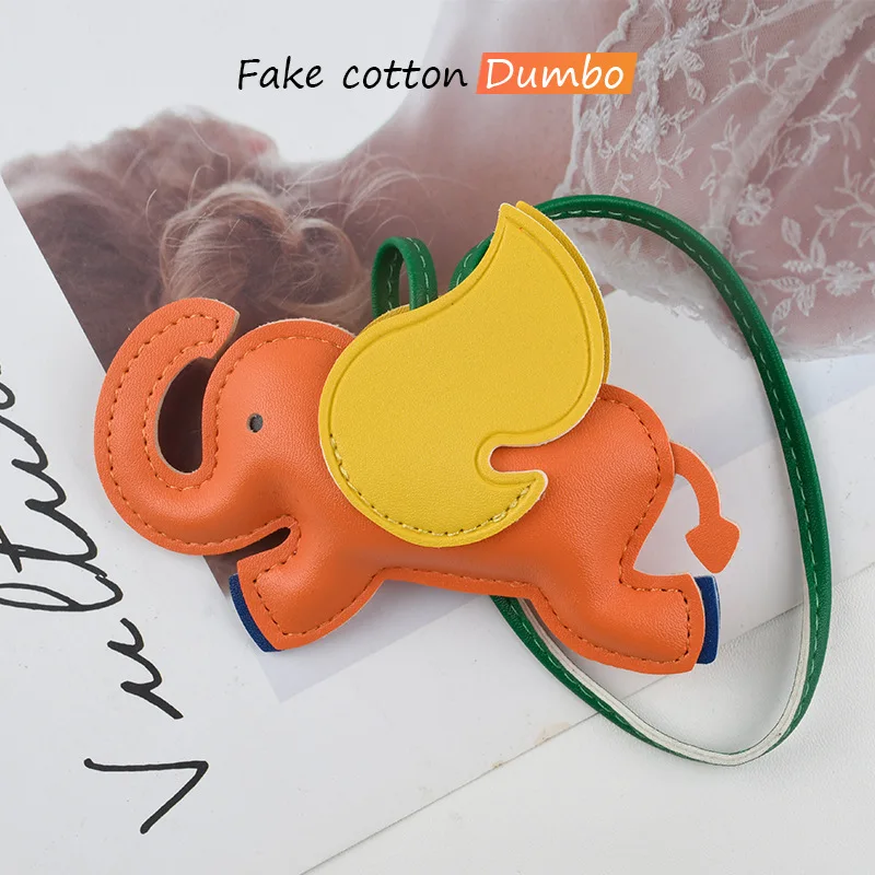 Handmade Leather Keychain Creative Flying Elephant Pendant Popular Custom Personalized Animal Charm Women Mini Luxury Leather Pack of 50 - Image 3