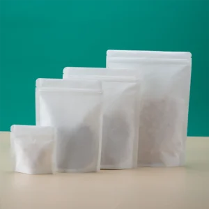 Custom Printed Biodegradable Stand up Zip Lock Kraft Paper Packaging Pouch Food Grade Mylar Bags Zipper Sealing Handle Shopping