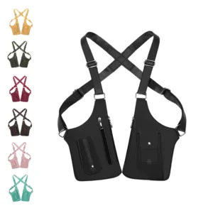 Factory Wholesale PU Comfortable Portable Retro Multi-functional Underarm Sling Outdoor Phone & Vest Bag Pack of 5