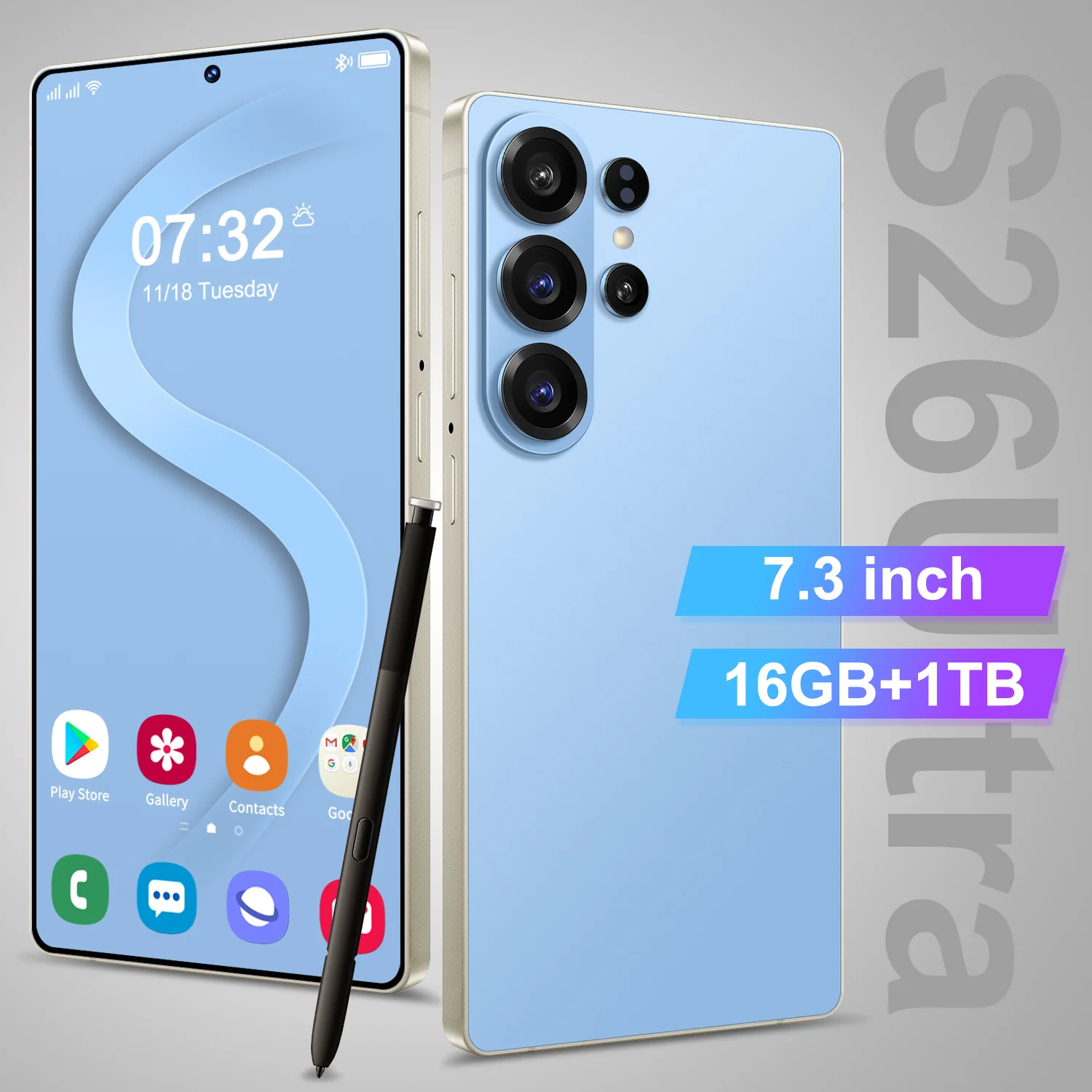 Full Screen S26 Ultra 5G Smartphone 16GB+1TB Storage Camera Unlocked Android Mobile Phone with Face ID Fingerprint Dual SIM - Image 3