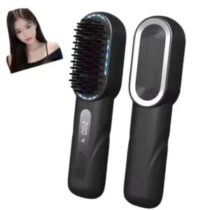 Blue Light Sterilization Negative Ion Ionic Hair Straightening Comb 5000mah Rechargeable Wireless Hair Straightener Comb