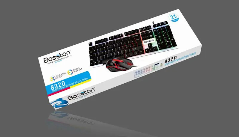 BOSSTON 1600 DPI Gaming Keyboard Mouse Combo Ergonomic Quiet Wired Mini Multimedia Full Size Keyboard Mouse Combo Pack of 30 - Image 3