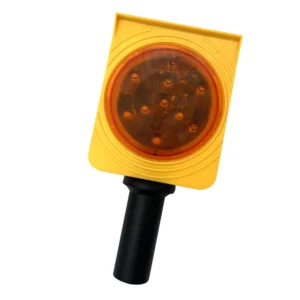 Solar LED Construction Synchronous Warning Light Hand Held Traffic Flashing Light Pack of 2