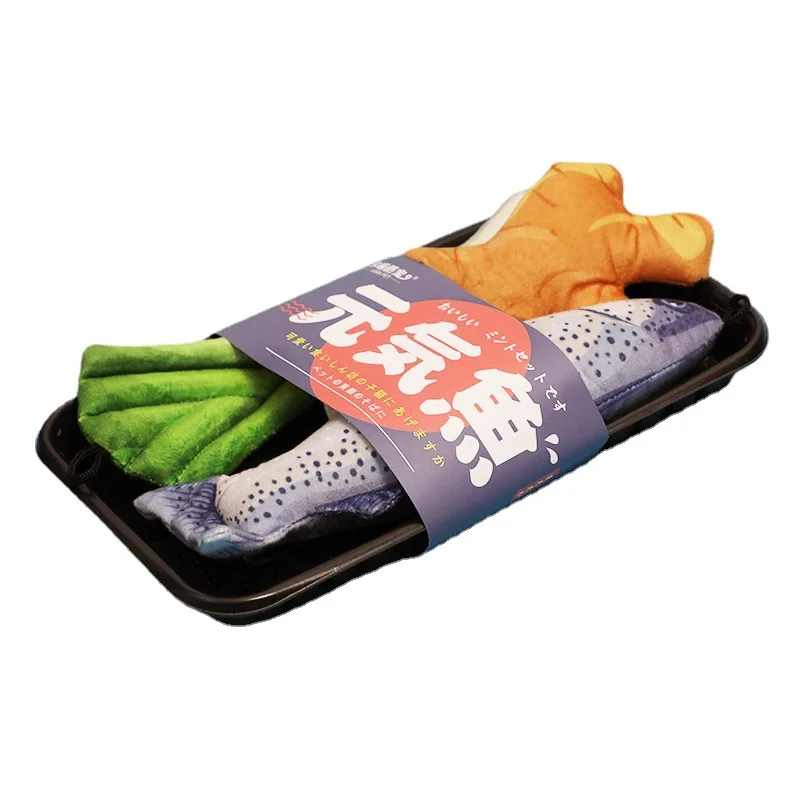 Catnip Fish & Crackling Paper Wand Cat Toy Set with Cotton Material Cartoon Design for Kitten Teething and Interactive Play Pack of 2 - Image 2