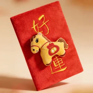 Lucky Red Envelope Cotton Cartoon Pet Toy Squeaky Interactive Chewing Toy & Automatic Feeder for Dogs and Cats Holiday Gift Pack of 6