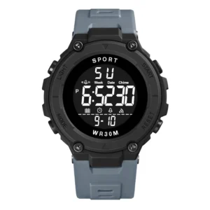 Mens Wrist Watches Water Resistant Luminous Stopwatch Timer Dual Time Display Digital Watch