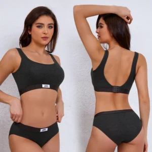 European and American Sports Underwear Women's Suit Gathered Bra Without Steel Ring Yoga Running Belt Chest Pad Pack of 2