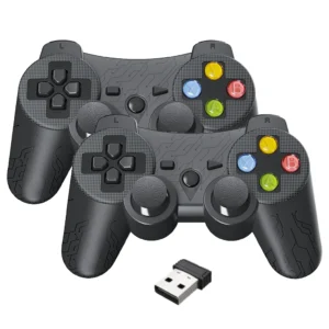 2.4G Android Wireless BT Controller Double Players Game Controller for PS PS3 Xbox360 TVBOX PC 360 Vibration Motor Joystick Pack of 2