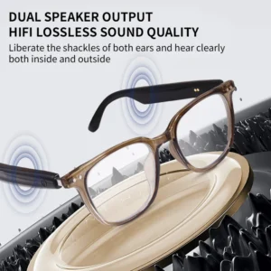 New GS07 Smart BT Glasses BLE5.4 UV400 Anti-Glare Life Waterproof with Calling Music Weather Remote Camera & AI Translation
