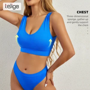 Customize Cheap Sport Yoga Ladies Bra and Underwear Nylon Ribbed Wireless Padded Comfort Backless Women Seamless Bra Pack of 3