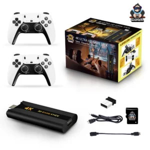 The Q8MAX Wireless Game Controller TV Stick Comes with 4K Video Game Controller S905Y2 Quad Core Support Multi Language Pack of 2
