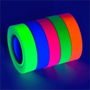 UV Glow Tape Blacklight Reactive Fluorescent Cloth Neon Gaffer Tape Super Bright Luminous Tape for Party Supplies Decorations Pack of 50