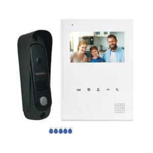 4 Wired Video Intercom RFIC Door Phone Doorbell Camera Night Vision Waterproof 4.3 Inch Screen for Villa Department Home Pack of 20