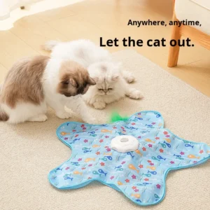 Rechargeable Interactive Cat Hunting Toy Moving Concealed Feathers Touch Activated Hide and Seek Cat Toy Pack of 5