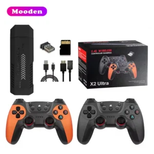 J X2 Ultra Video Game Stick 4K HD TV Game Box 2.4G Double Wireless Joysticks 64GB Classic 30000 Games for Psp/Ps1