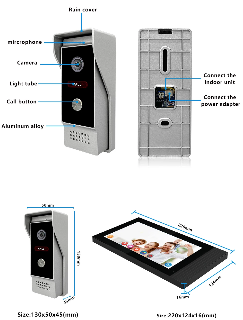 New Product Tuya Smart Video Doorbell With Monitor Analog Monitor Ahd 7 Inch Tft Lcd Video Door Intercom - Image 3