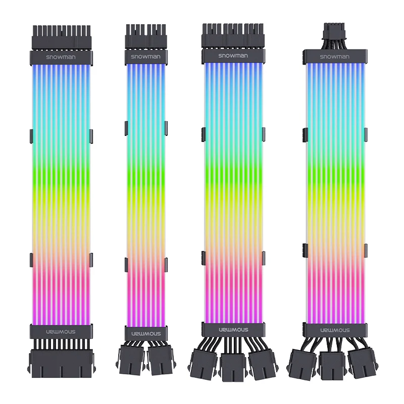 SNOWMAN A40 ARGB 12+4pin GPU Cable PC Case Color Box Computer Accessories for Case Fans Carbet Pack of 10 - Image 2
